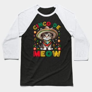 Cinco De Meow Mexican Cat Baseball T-Shirt